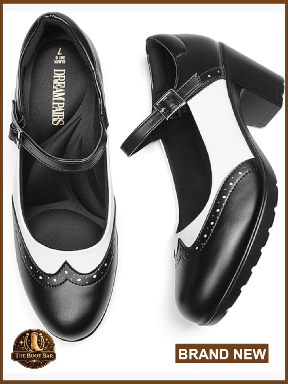 Classic Round-Toe Mary Jane Block Heels for Women